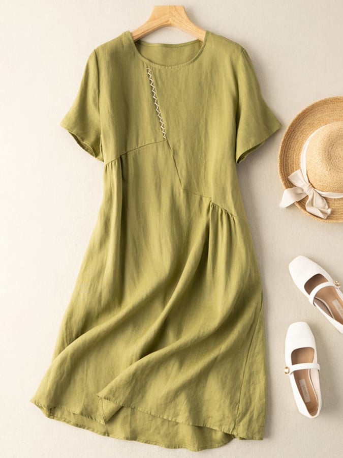 Literary And Retro Cotton Linen Dress